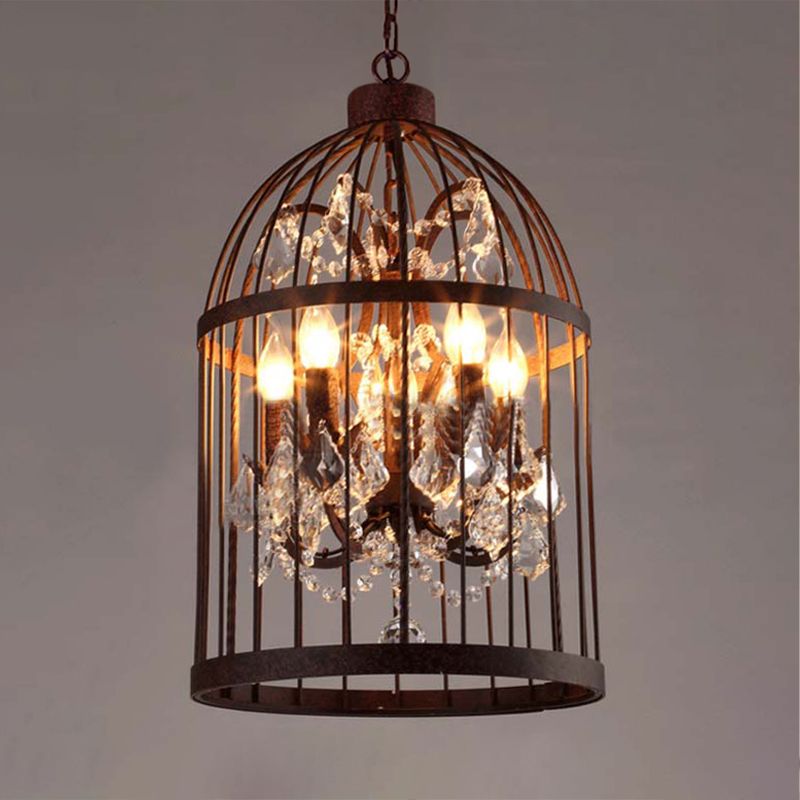 Kristy Vintage Vogelkäfig LED Pendelleuchte Schwarz/Weiß Wohn/Esszimmer Metall