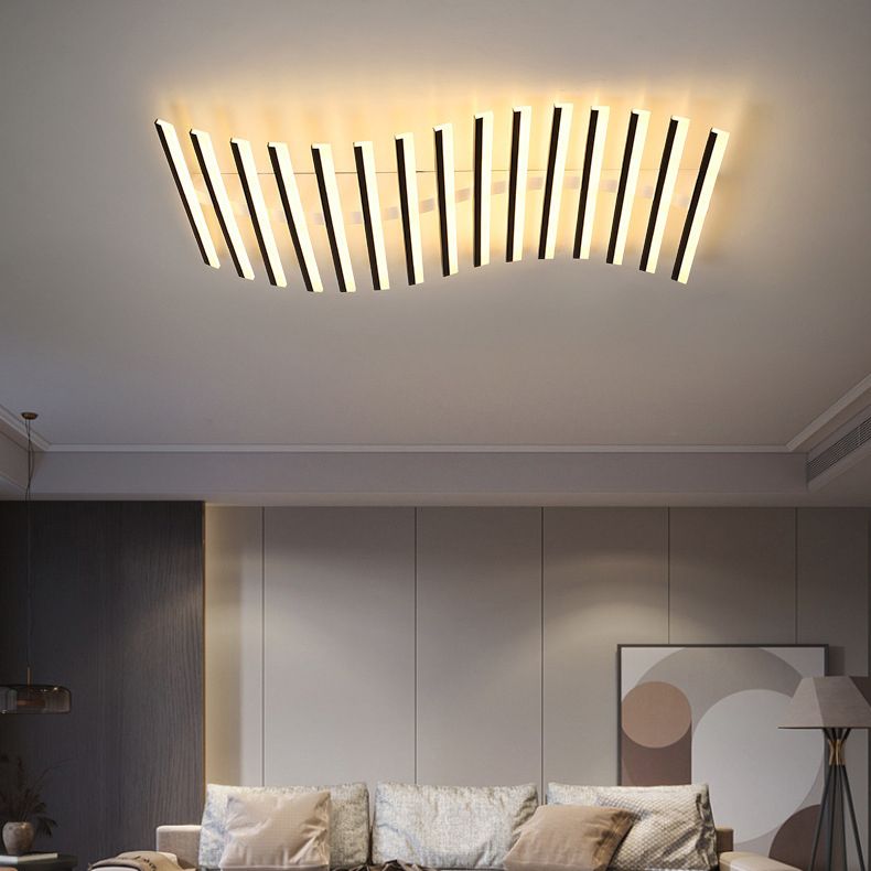 Arisha Zeitgenössisch Linear LED Deckenleuchte Schwarz/Weiß Wohn/Esszimmer