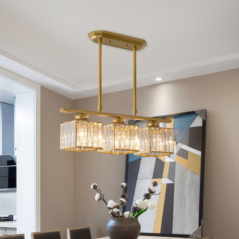 Kristy Modern LED Hängeleuchte, Schwarz/Gold, Esstisch, Kristall Metall