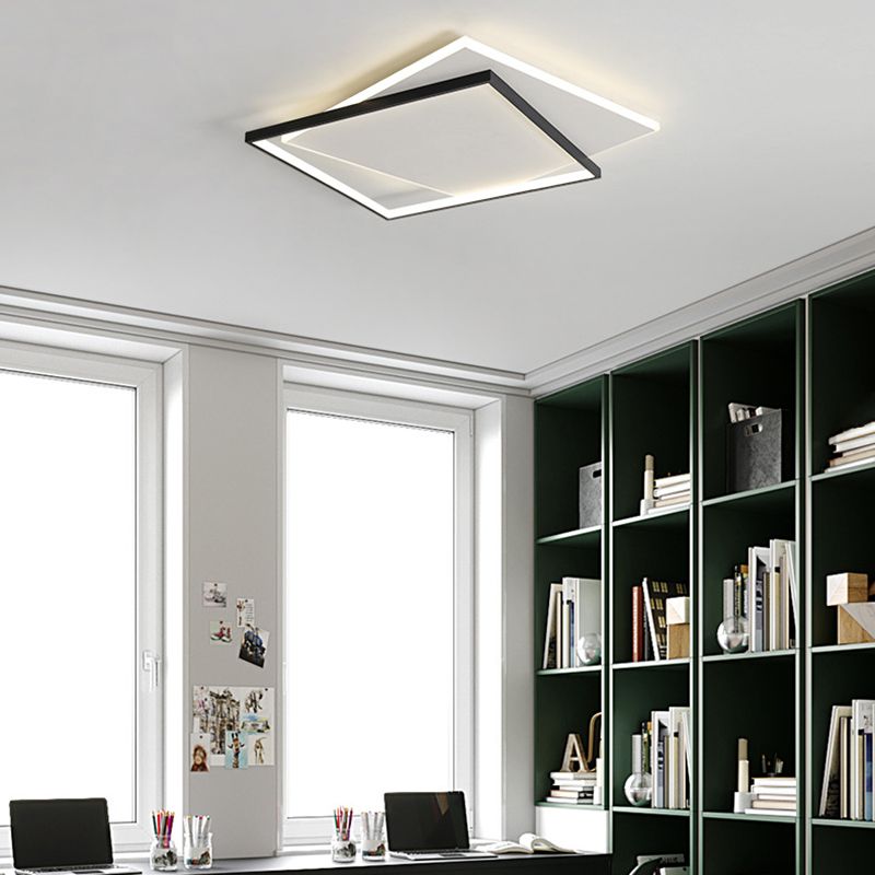Arisha Moderne LED Deckenleuchte Weiß/Schwarz Wohnzimmer/Esszimmer Holz Acryl