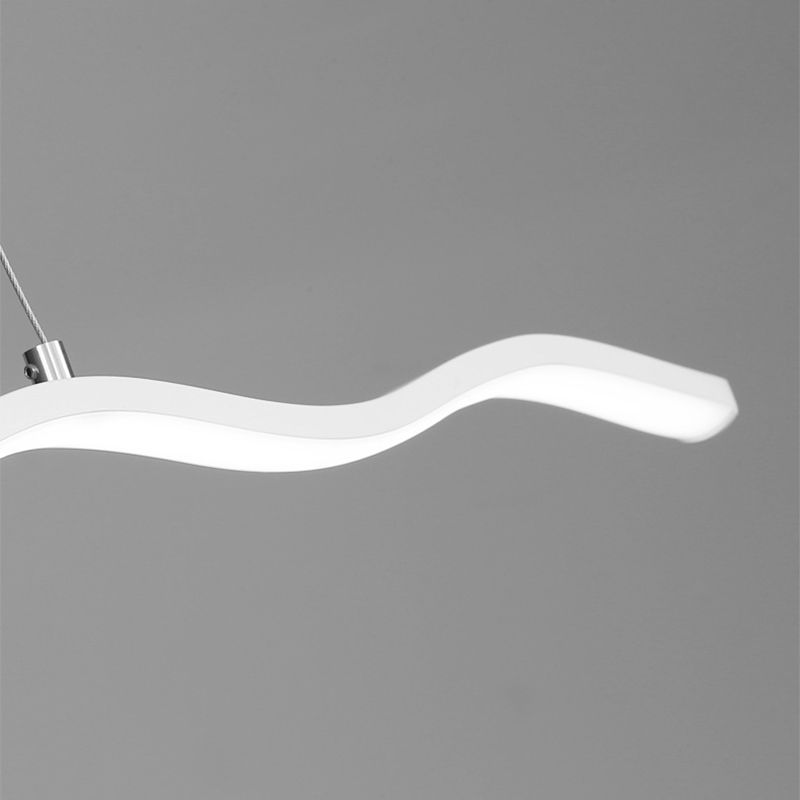 Arisha Modern LED Pendelleuchte Dimmbar Welle Linear Esszimmer Schwarz/Weiß Metall