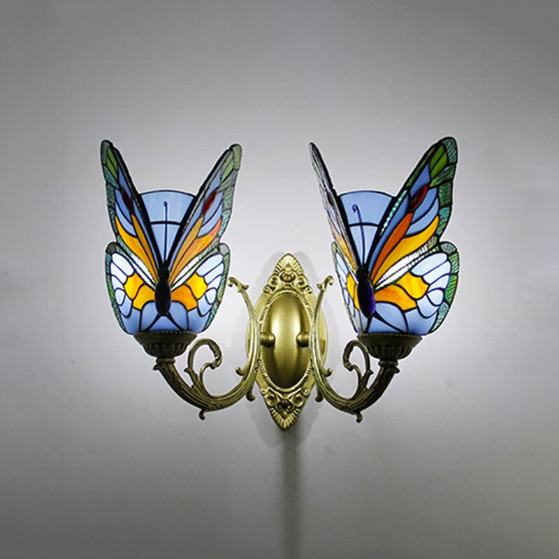 Arisha Künstlerisch LED Schmetterling Wandleuchte Rot/Blau/Mehrfarbig/Hellblau Schlaf/Wohnzimmer/Flur Metall/Glas
