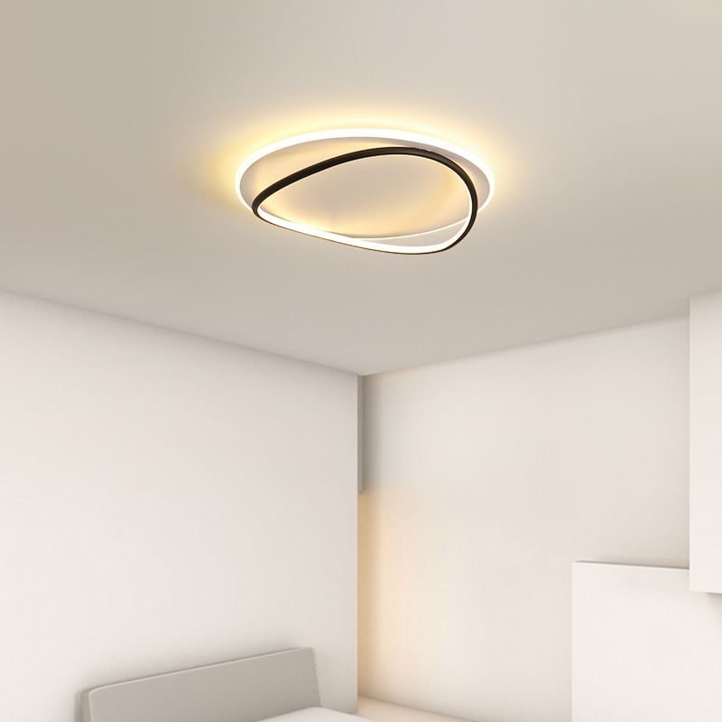 Arisha Design LED Deckenleuchte Dimmbar Ring Schwarz Ess/Wohn/Schlafzimmer