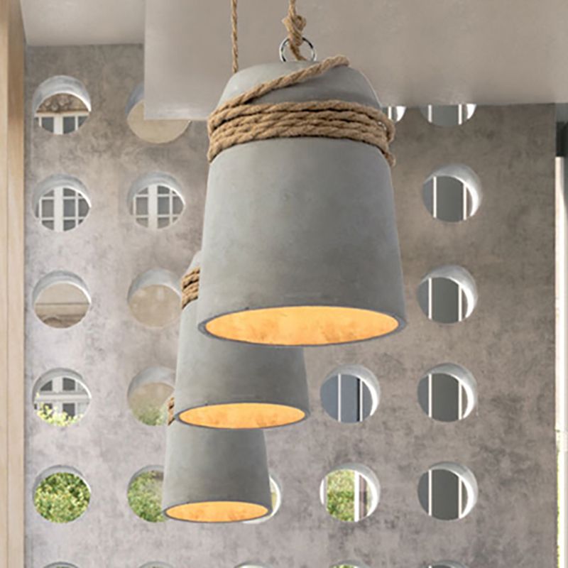 Epoch Industrie LED Pendelleuchte Grau Esstisch/Wohnzimmer Cement
