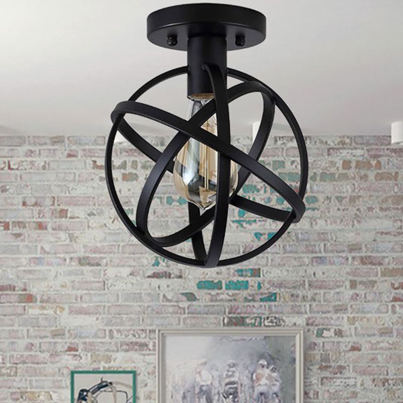 Arisha Vintage LED Deckenleuchte Kugel Schwarz Esszimmer Metall