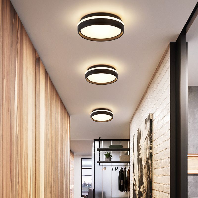 Arisha Deckenleuchte Schwarz/Weiß Schlaf/Wohnzimmer Flur Minimalistische Rund LED