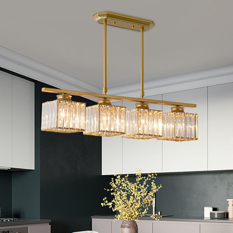 Kristy Modern LED Hängeleuchte, Schwarz/Gold, Esstisch, Kristall Metall
