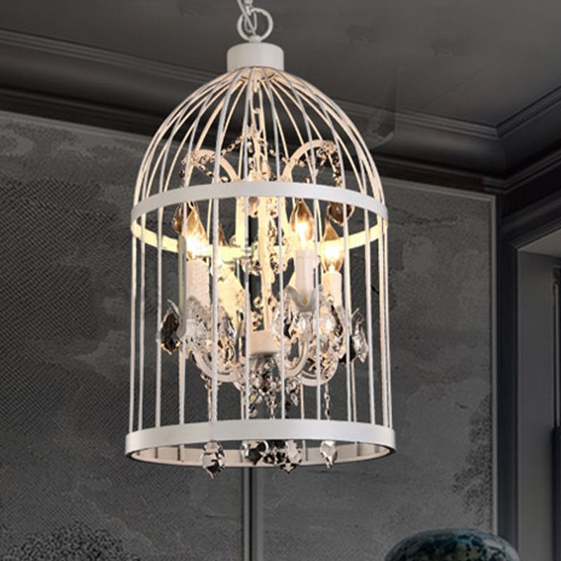 Kristy Vintage Vogelkäfig LED Pendelleuchte Schwarz/Weiß Wohn/Esszimmer Metall