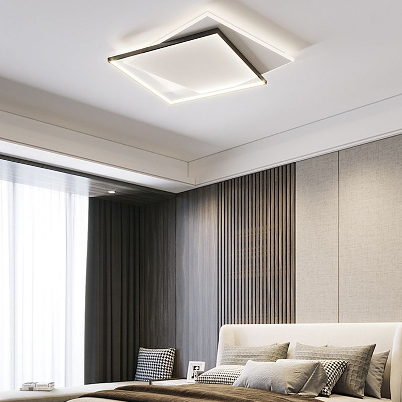 Arisha Moderne LED Deckenleuchte Weiß/Schwarz Wohnzimmer/Esszimmer Holz Acryl