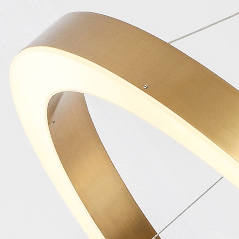 Arisha Modern Pendelleuchte Ring Wohnzimmer Schlafzimmer, Gold, Metall Acryl