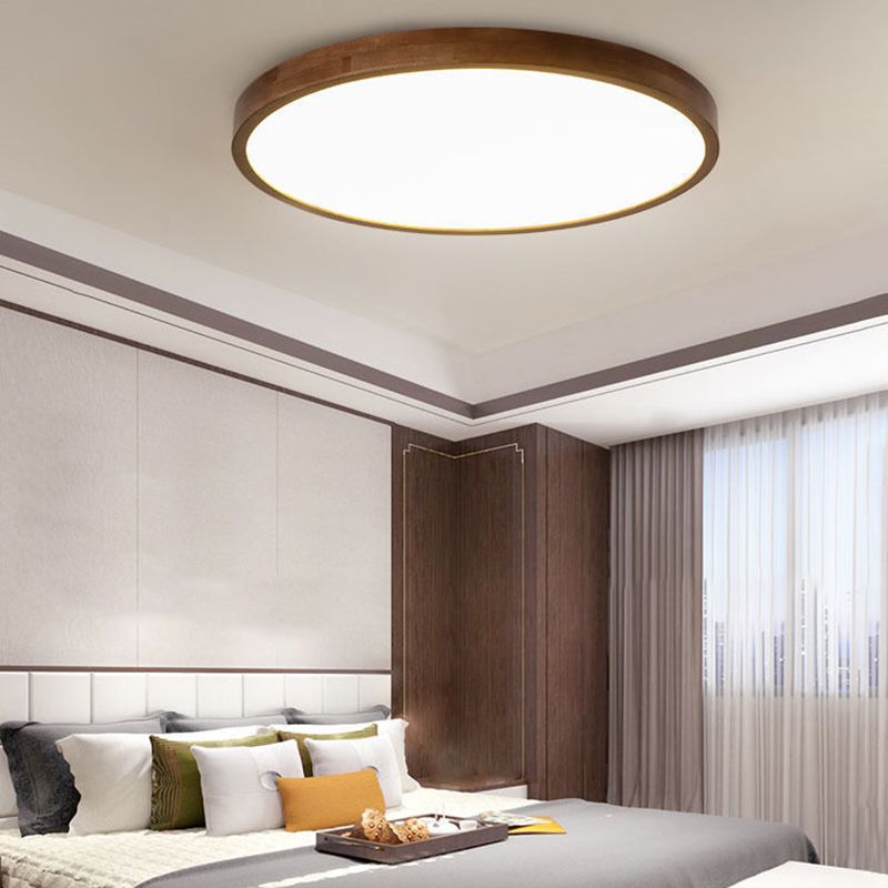 Muto Modern LED Deckenleuchte Geometric Weiß Wohn/Schlafzimmer Holz