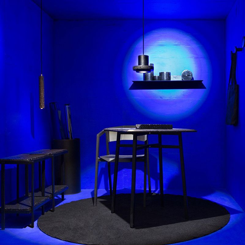 Arisha Modern LED Pendelleuchte Schwarz Wohn/Schlaf/Esszimmer Stein