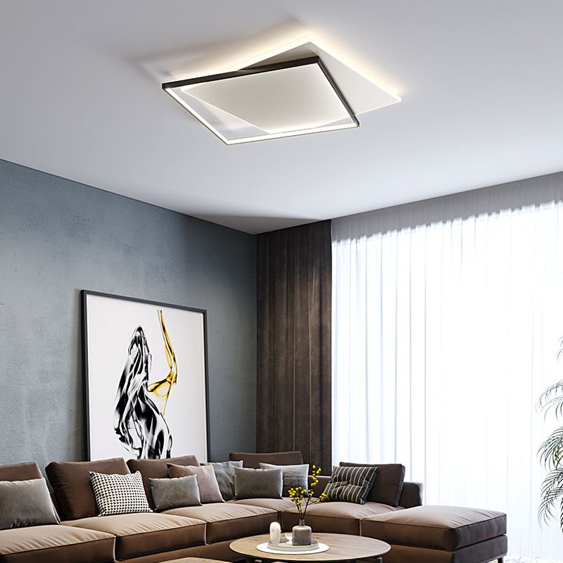 Arisha Moderne LED Deckenleuchte Weiß/Schwarz Wohnzimmer/Esszimmer Holz Acryl