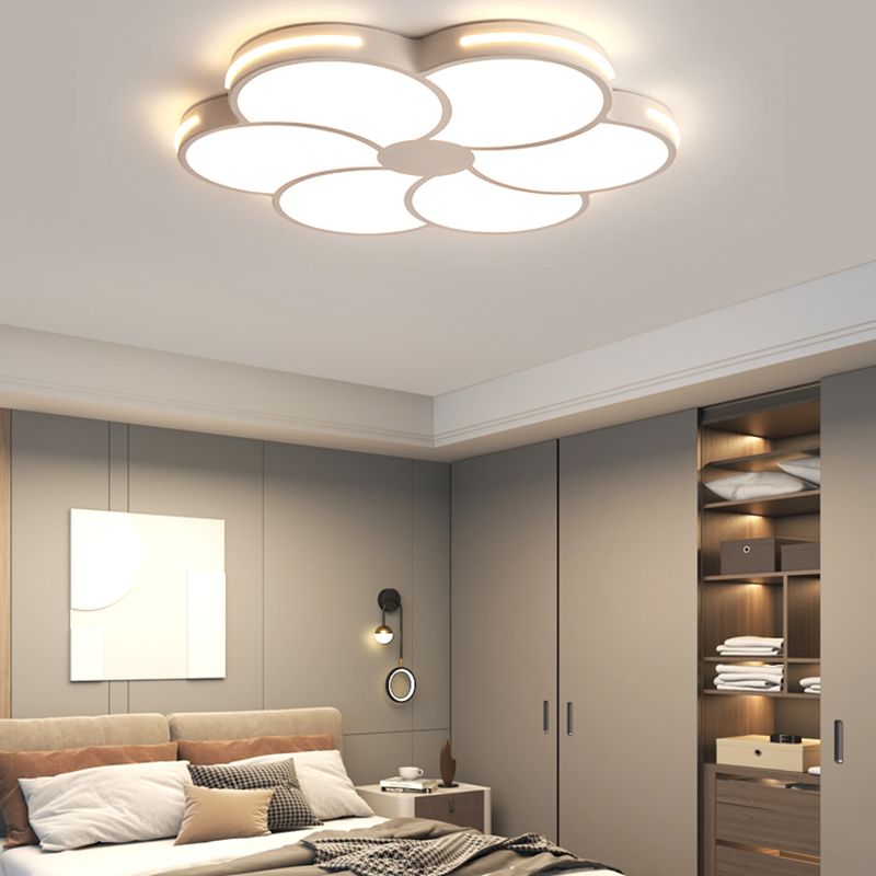 Arisha Design Blumenförmig LED Deckenleuchte Weiß Wohn/Schlafzimmer Metall&Acryl Dimmbar 40CM/60CM/80CM/100CM Lang