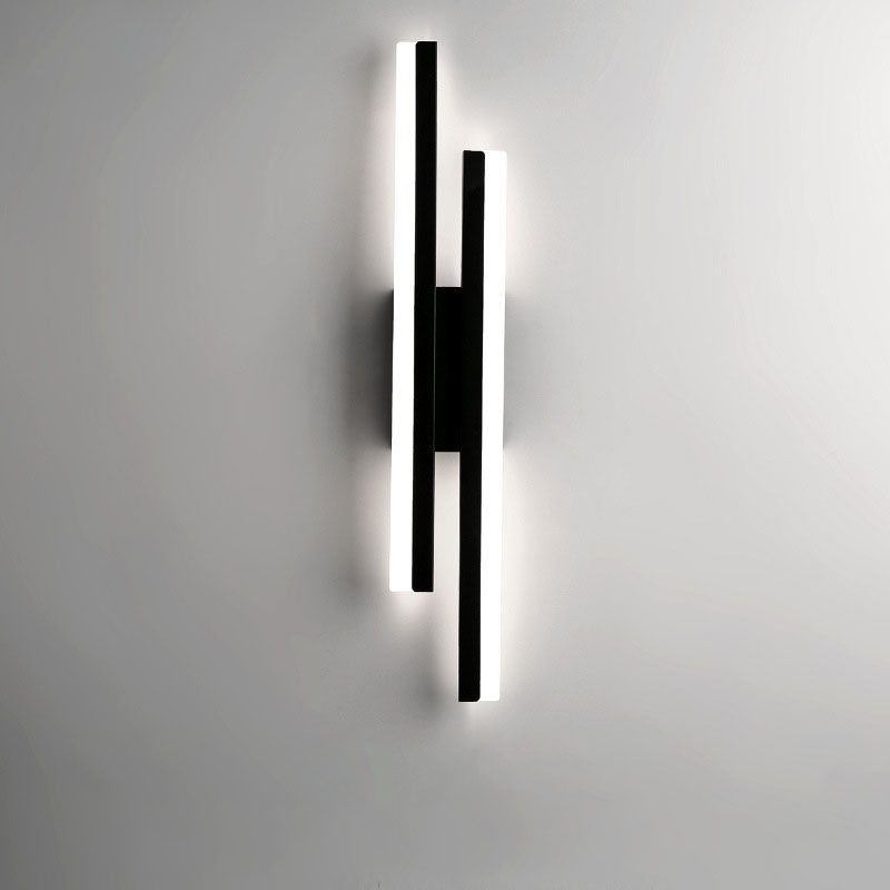 Arisha Modern LED Wandleuchte Schwarz/Gold Wohn/Schlafzimmer Acryl&Metall