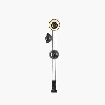 Mira Modern Minimalist 3 Fliammig Stehleuchte, Metall & Marmor