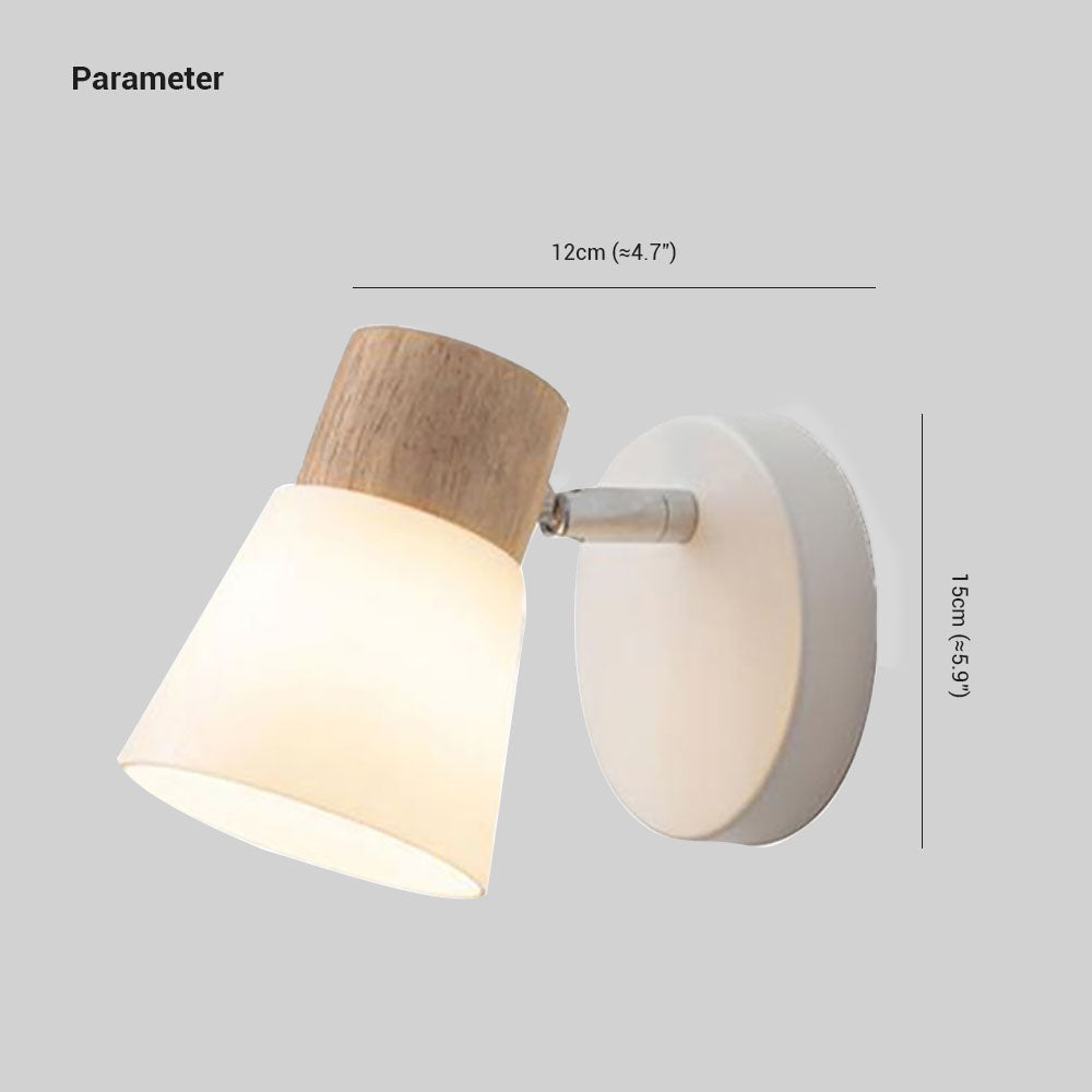 Muto Nordic LED Wandleuchte Holz/Glas Wohnzimmer/Esszimmer Weiß