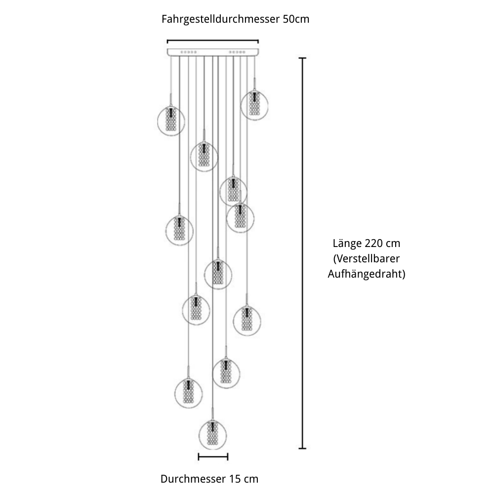 Juni luxuriöse Minimalistische Glas-Kristall Pendelleuchte