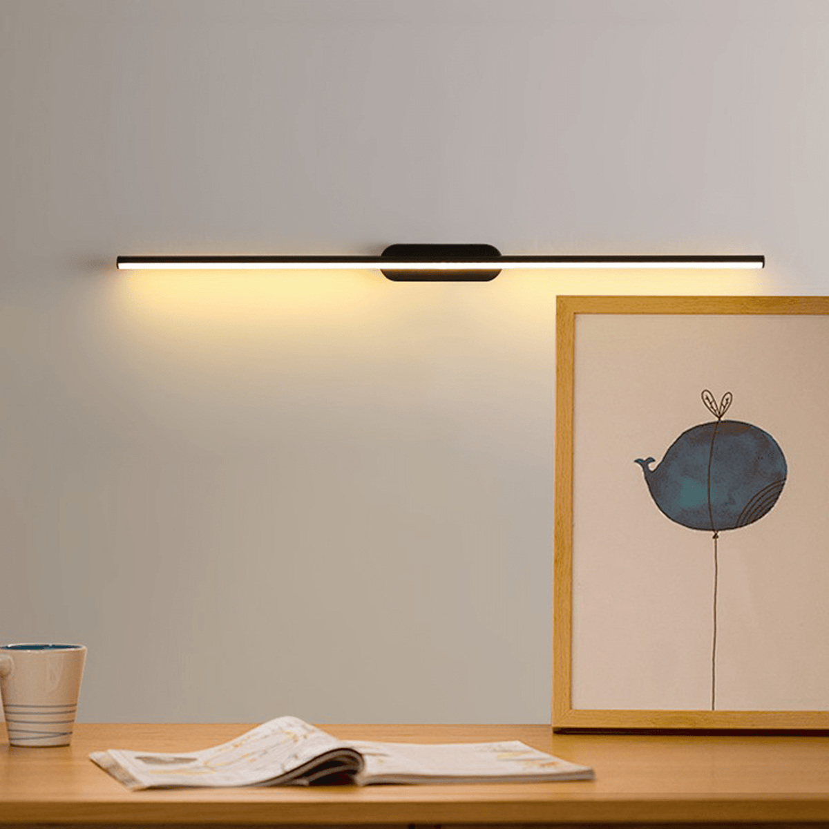 Qirma Schwarz schlanke lineare minimalistische Wandleuchte
