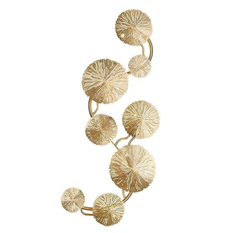 Arisha Vintage Design Blumen LED Wandleuchte Gold Wohn/Schlafzimmer Innen Metall
