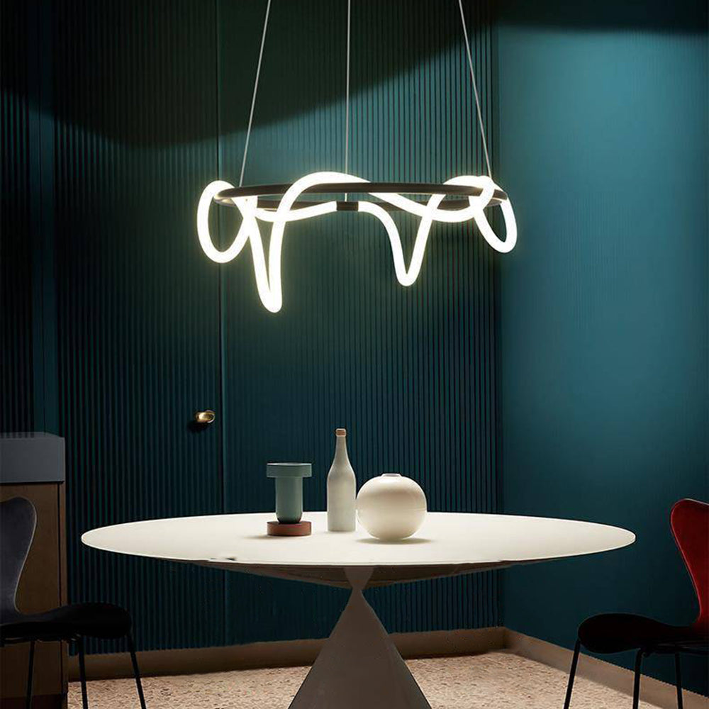 Arisha Modern LED Deckenleuchte Linear Gold/Schwarz Wohnzimmer Metall