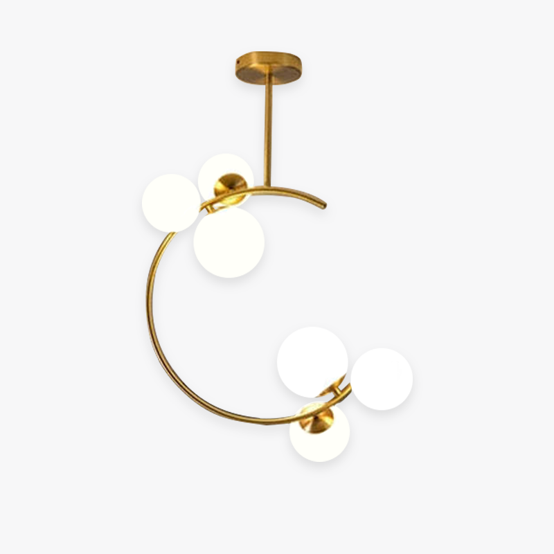 Valentina Moderne LED Deckenleuchte Esszimmer/Arbeitszimmer Gold Glas