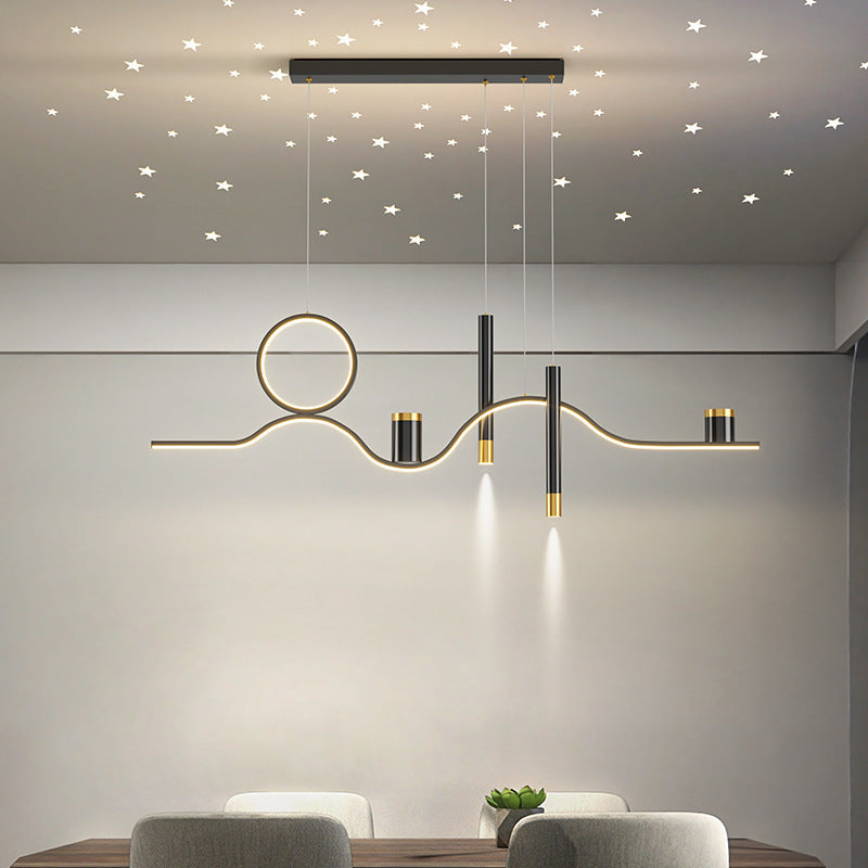 Arisha Moderne LED Pendelleuchte Esszimmer/Wohnzimmer Schwarz/Gold