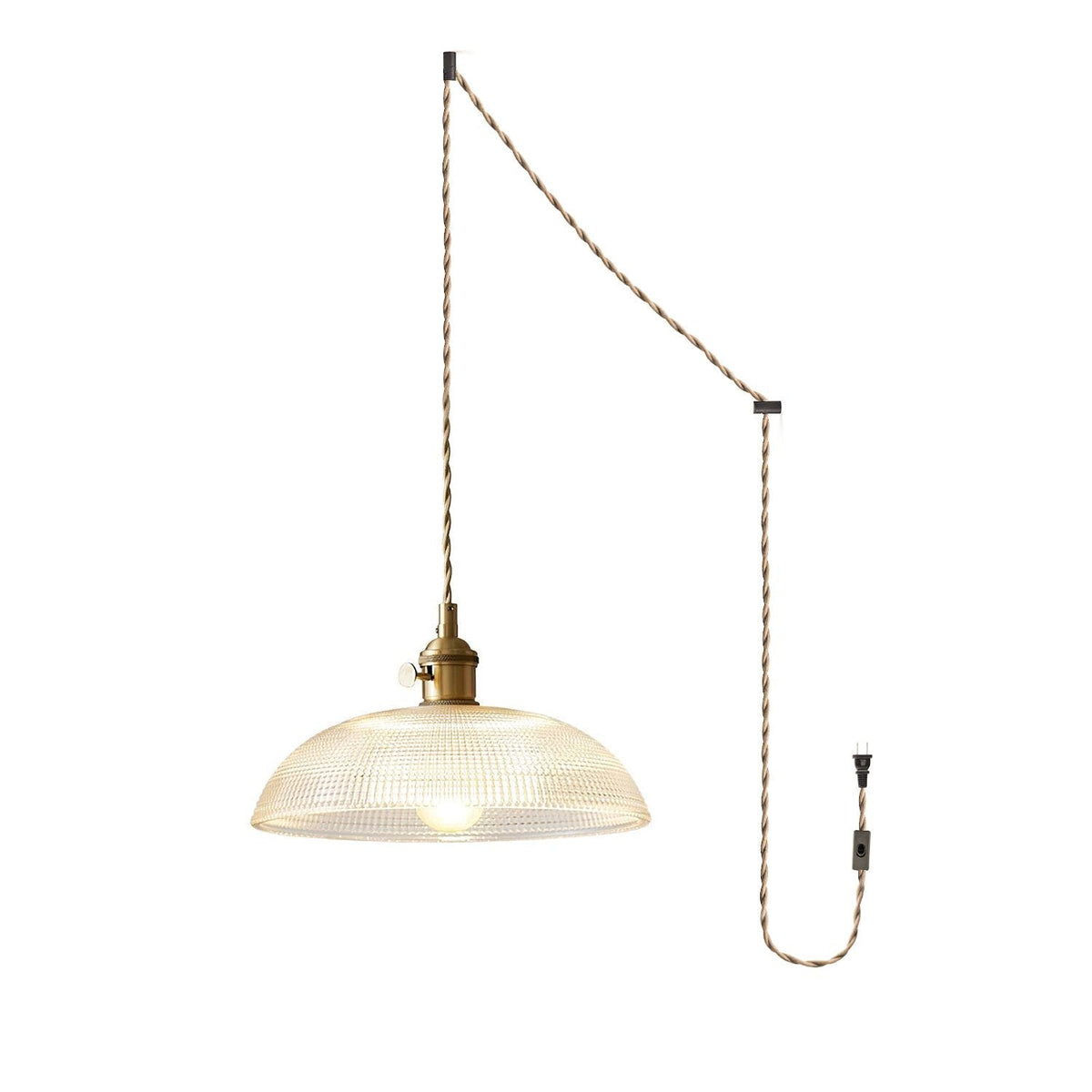 Crinel Messing- & Glas-Pendelleuchte