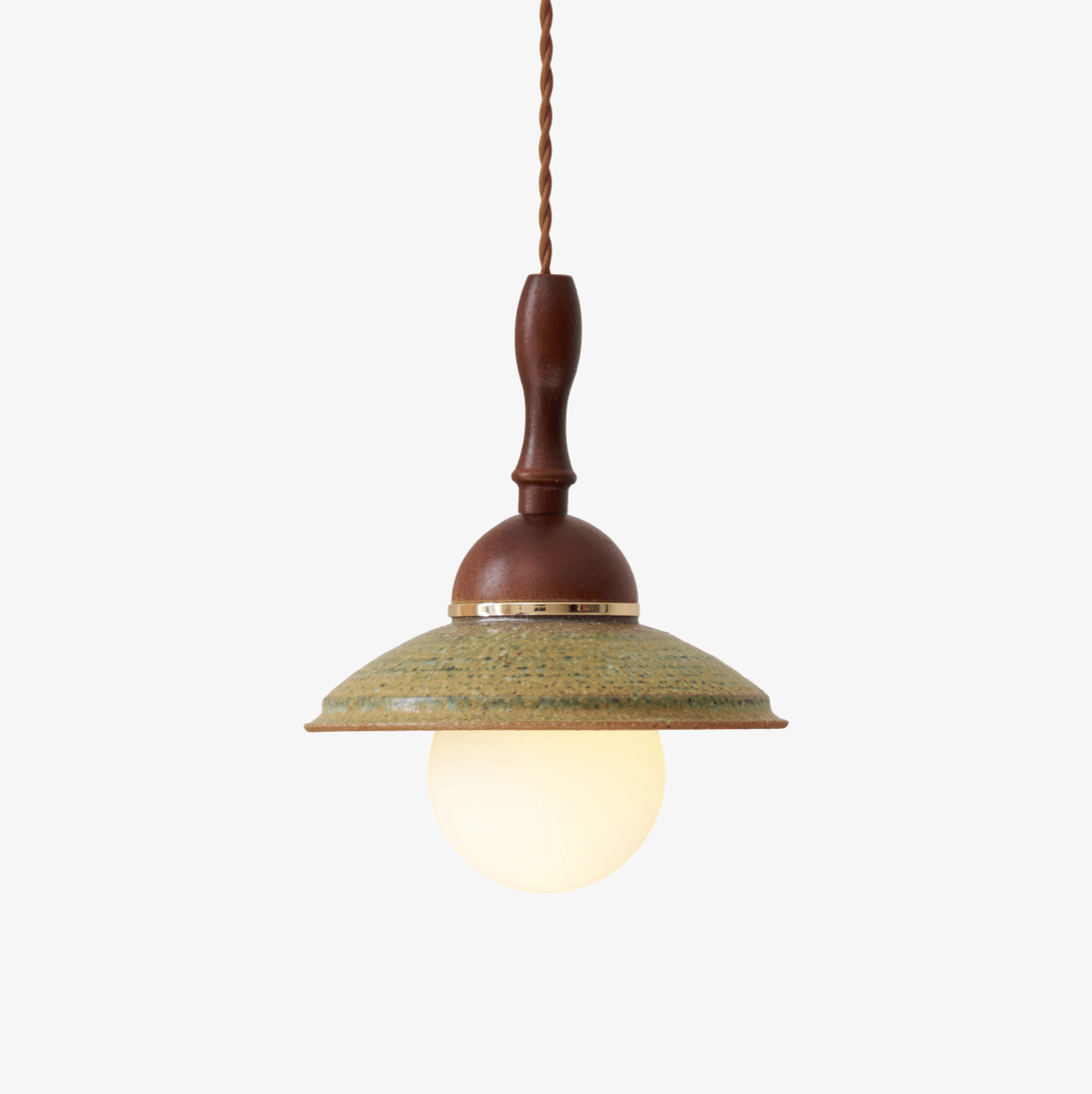 Macell Pendelleuchte aus Holz und Keramik im nordischen Kunststil
