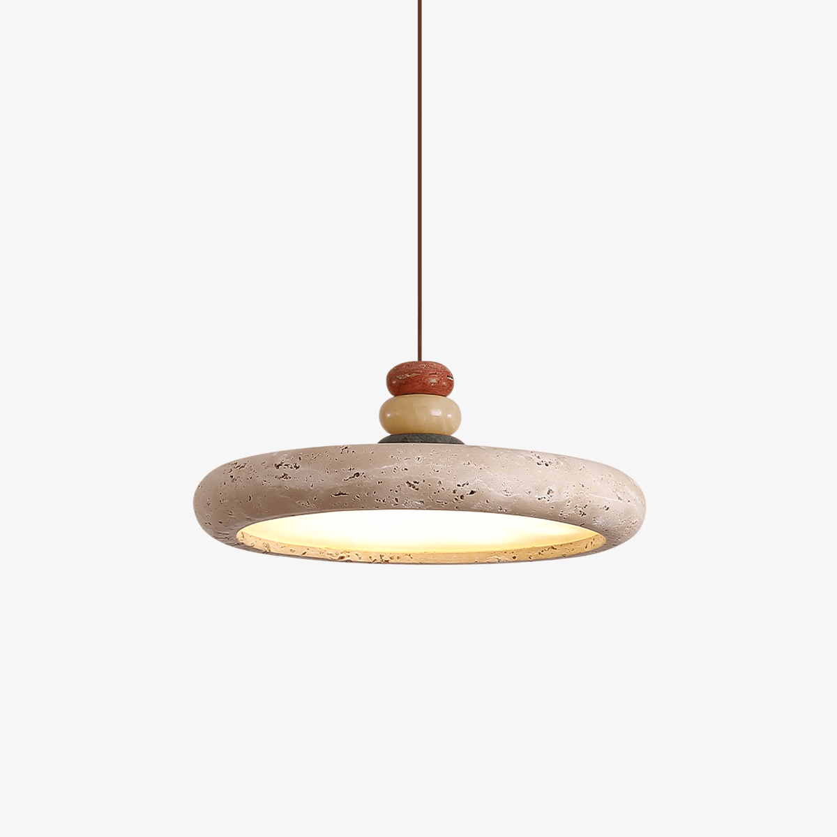 Cuvarora Pendelleuchte aus gelbem Travertin