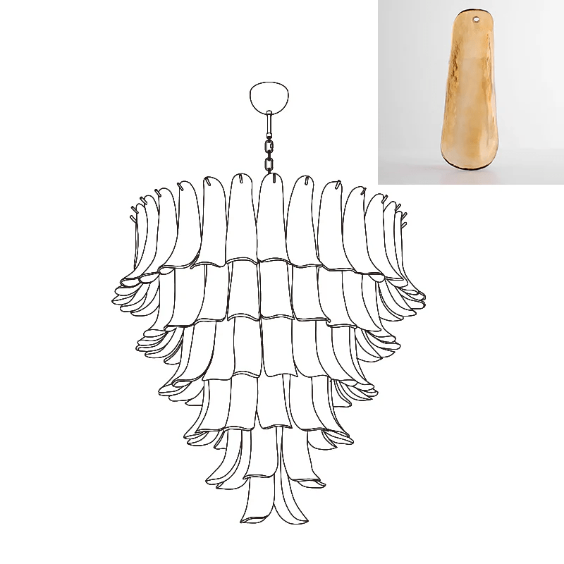 Celiian Kronleuchter Murano-Glas-Blütenblätter Vintage