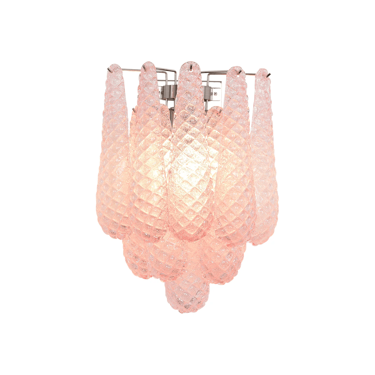 Liorelaria Wandleuchte Pink Tränenform-Glas Florale Kunst