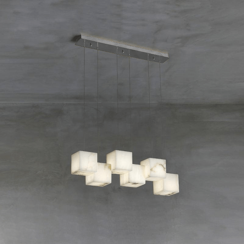 Develo Kronleuchter Minimalistische Alabaster-Pendelleuchte in linearer Form