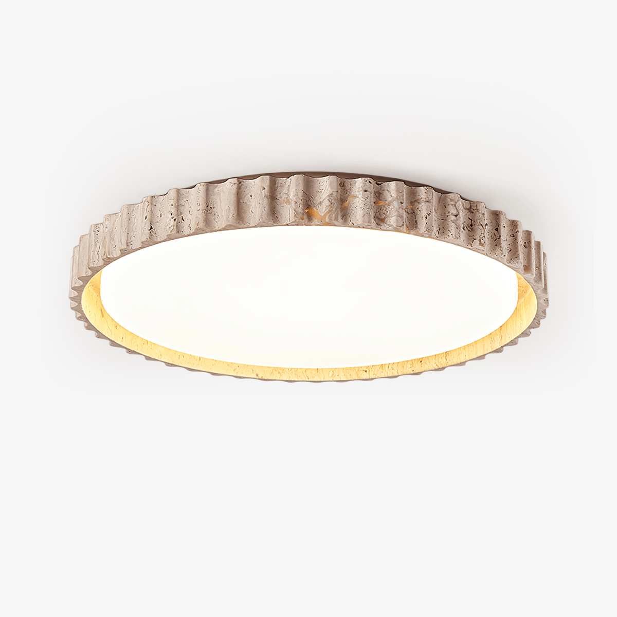 Obsidian Fluted Ring Travertine Deckenleuchte