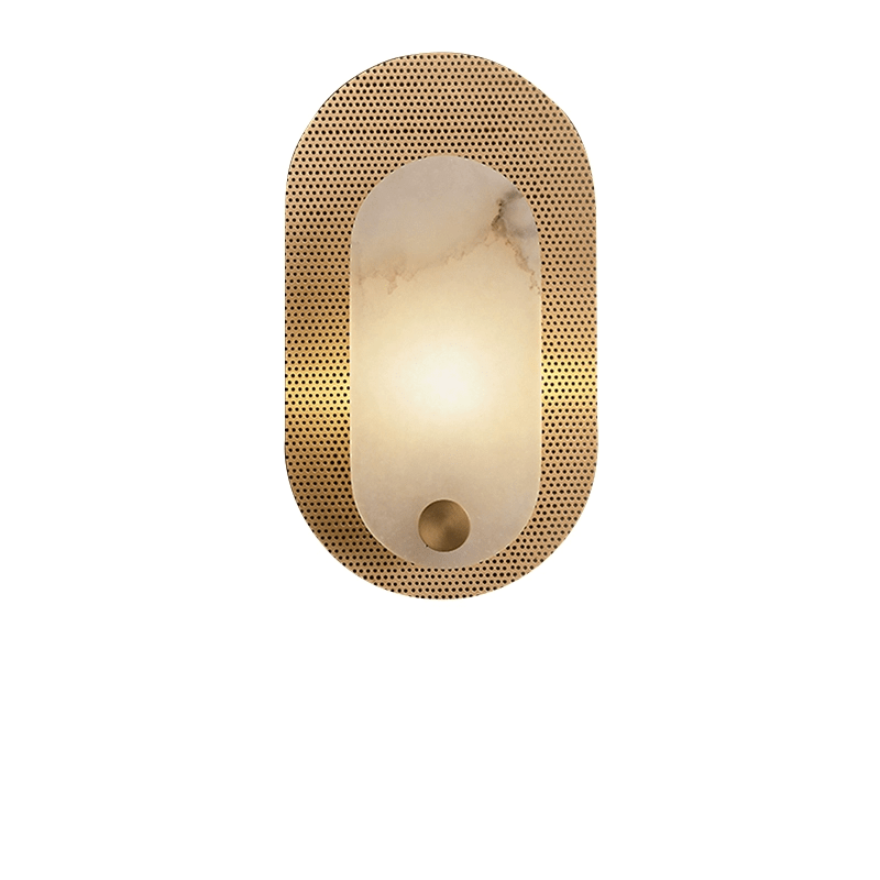 Perforated Oval Alabaster Wandleuchte