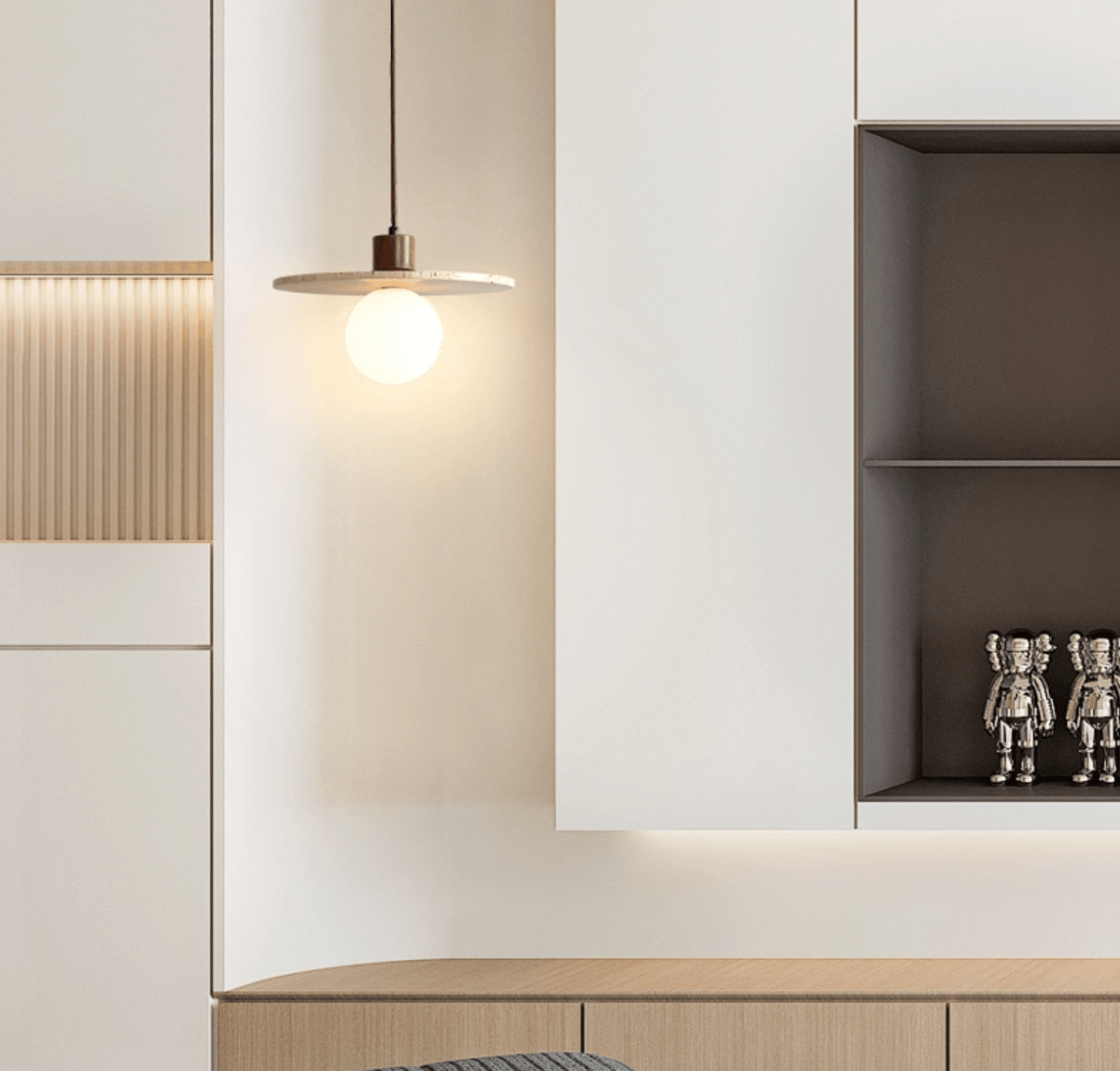 Tavuia Travertine-Halo-Pendelleuchte