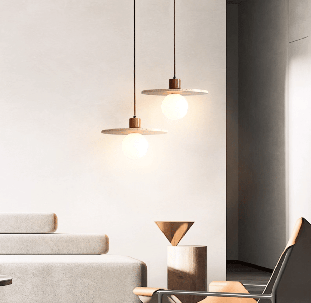 Tavuia Travertine-Halo-Pendelleuchte