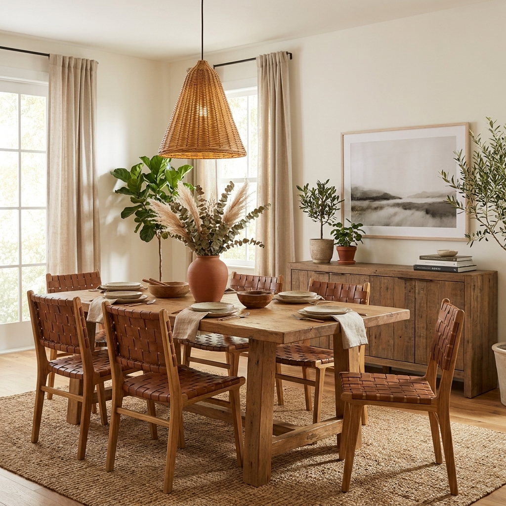 Marleigh Pendelleuchte aus geflochtenem Rattan