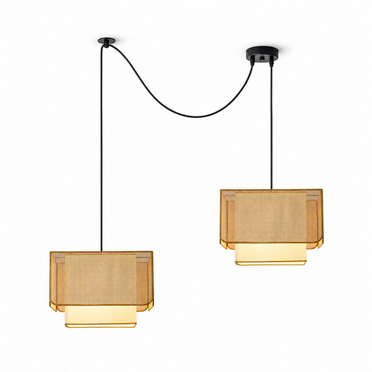 Yarrowford Pendelleuchte aus geflochtenem Rattan