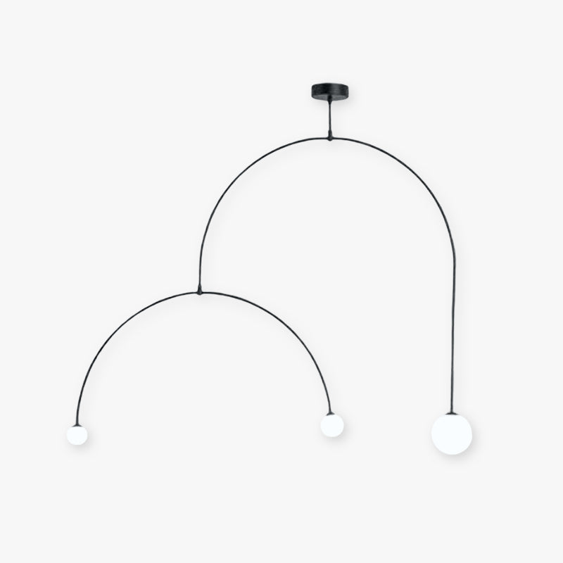 Avi Minimalistische LED Pendelleuchte Schlafzimmer Schwarz Glas