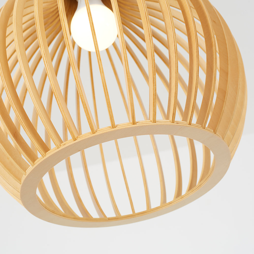 Muto Hölzerne Vogelkäfig-Lampe Pendelleuchte Holz Esszimmer