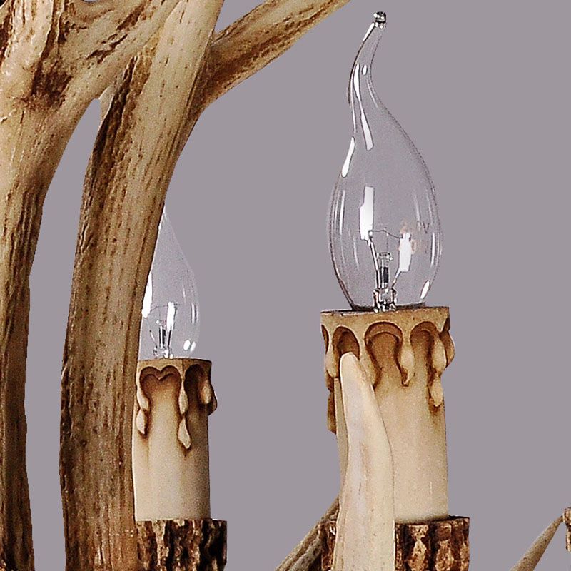 Epoch Vintage Kronleuchter Horn Natur Weiß/Braun/Kaffee Wohnzimmer Harz