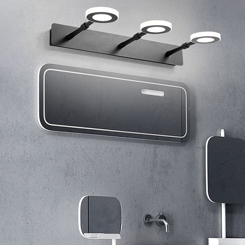 Arisha Modern Rund LED Wandleuchte Schwarz Bade/Schlafzimmer Metall Acryl 2/3/5 Leuchten