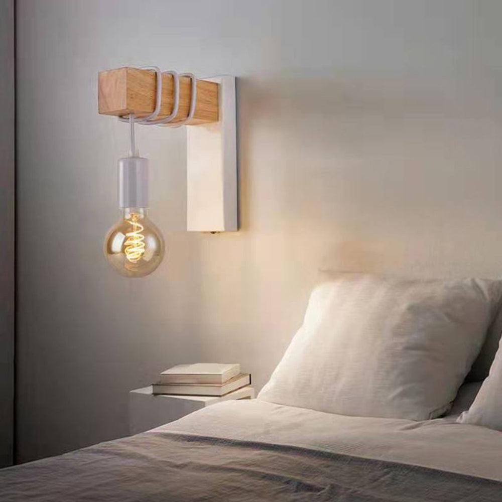 Silva Industrial LED Wandleuchte Schwarz/Weiß Wohn/Schlafzimmer Metall&Glas