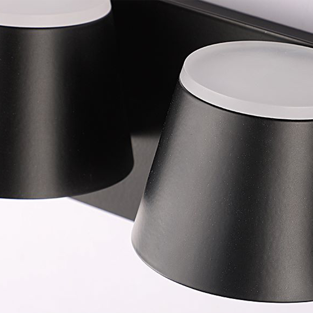 Kristy Modern LED Wandleuchte Schwarz Bad/Schlafzimmer Metall Acryl 1 /2/3-Licht
