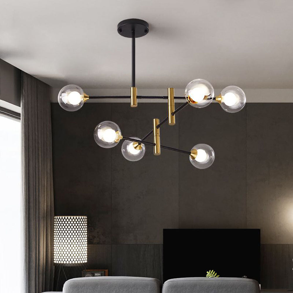 Valentina LED Pendelleuchte Schwarz/Gold Wohn/Esszimmer Glas