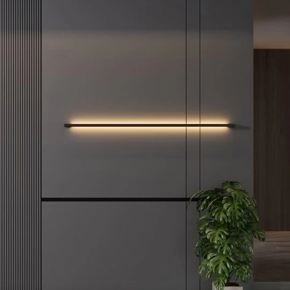 Arisha Modern LED Wandlampe Schlank Linear, Schwarz, Wohnzimmer/Innen, Metall