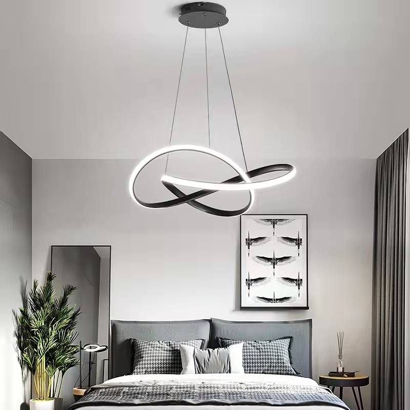 Arisha Modern Linear Pendelleuchte Esstisch, Weiß Schwarz, Acryl Metall