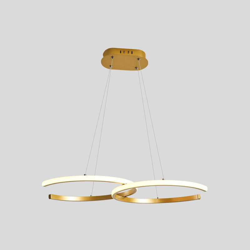 Arisha LED Pendelleuchte Dimmbar Schwarz/Gold Doppel-C Wohnzimmer