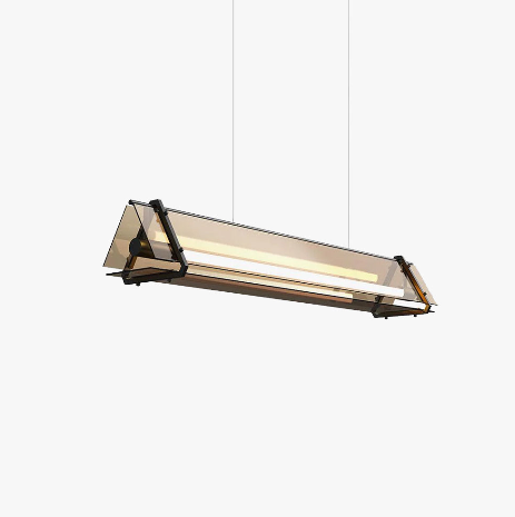 Arisha Industrielle LED Pendelleuchte Schlaf/Wohnzimmer Gold Glas
